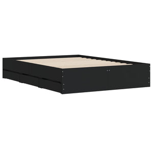 Bettgestell Schwarz 120x200 cm mit Schubladen