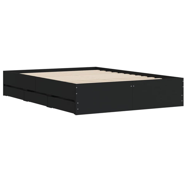 Bettgestell Schwarz 120x200 cm mit Schubladen