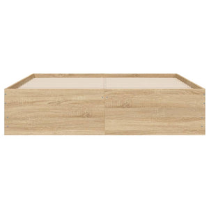 vidaXL Cadre de lit avec tiroirs Chêne Sonoma 120x200 cm Bois d'ingénierie
