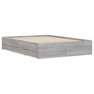Bettgestell 120x200 cm mit Schubladen Grau