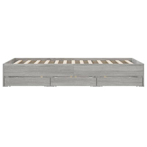 Bettgestell 120x200 cm mit Schubladen Grau