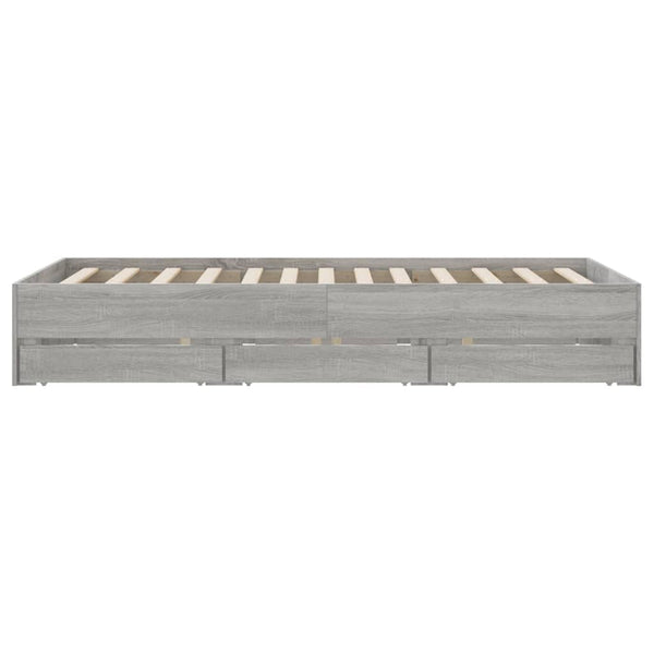 Bettgestell 120x200 cm mit Schubladen Grau