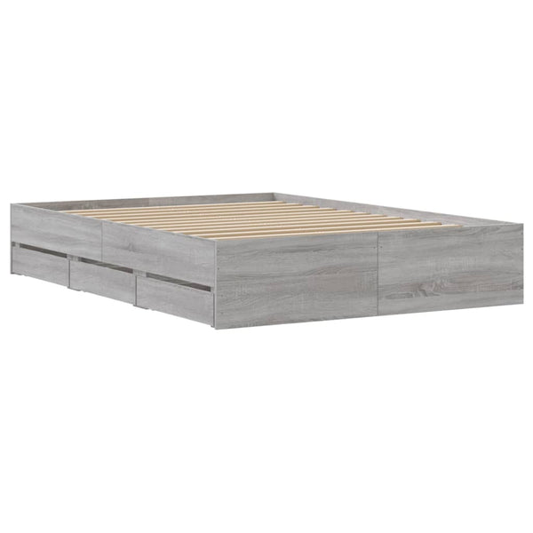 Bettgestell 120x200 cm mit Schubladen Grau