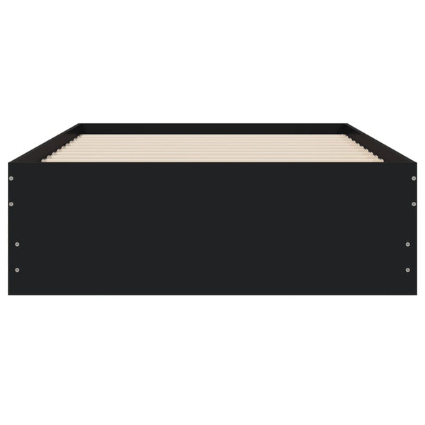 vidaXL Cadre de lit avec tiroirs noir 100 x 200 cm en bois d'ingénierie