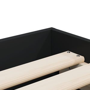vidaXL Cadre de lit avec tiroirs noir 100 x 200 cm en bois d'ingénierie