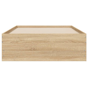 vidaXL Cadre de lit avec tiroirs Chêne Sonoma 100x200cm Bois d'ingénierie
