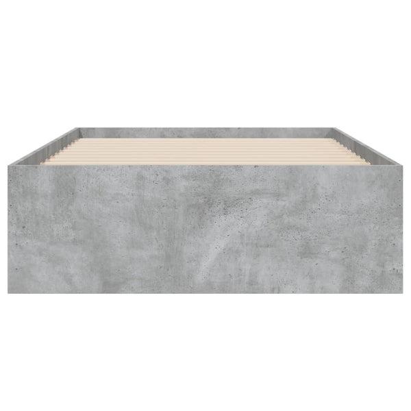 Bettgestell Betongrau 100x200 cm mit Schubladen