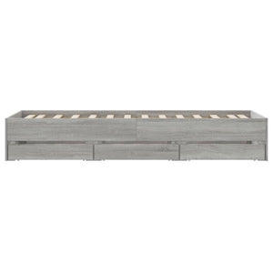 Bettgestell mit Schubladen 100x200 cm Grau