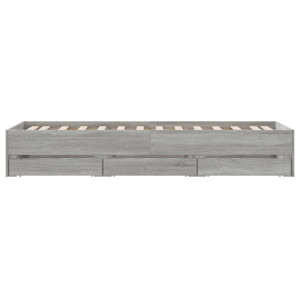 Bettgestell mit Schubladen 100x200 cm Grau