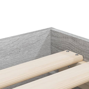 Bettgestell mit Schubladen 100x200 cm Grau
