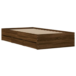 Bettgestell 100x200 cm mit Schubladen Eichen-Optik