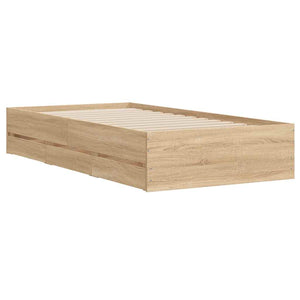 vidaXL Cadre de lit avec tiroirs Chêne Sonoma 90x200 cm Bois d'ingénierie