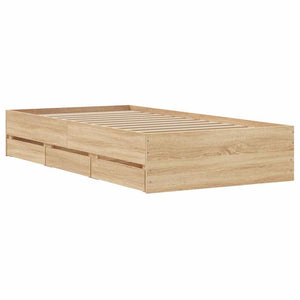 vidaXL Cadre de lit avec tiroirs Chêne Sonoma 90x200 cm Bois d'ingénierie