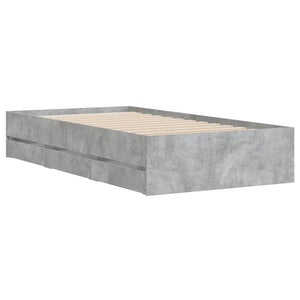 Bettgestell mit Schubladen 90x200 Betongrau