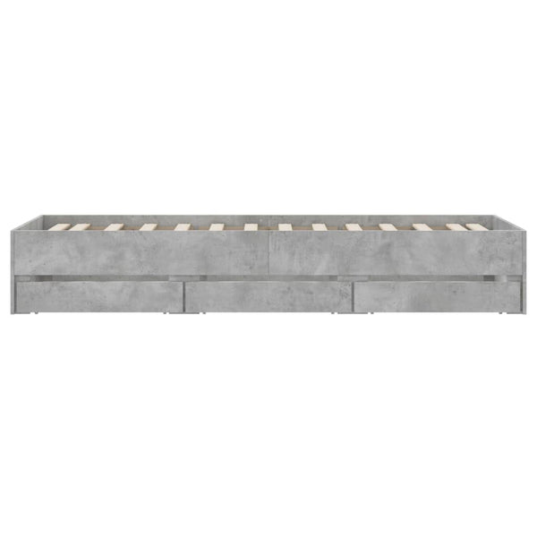 Bettgestell mit Schubladen 90x200 Betongrau