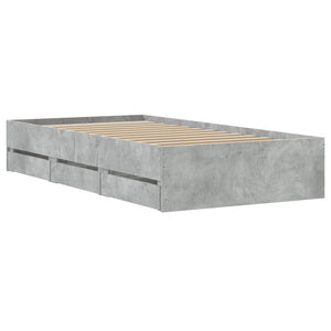 Bettgestell mit Schubladen 90x200 Betongrau