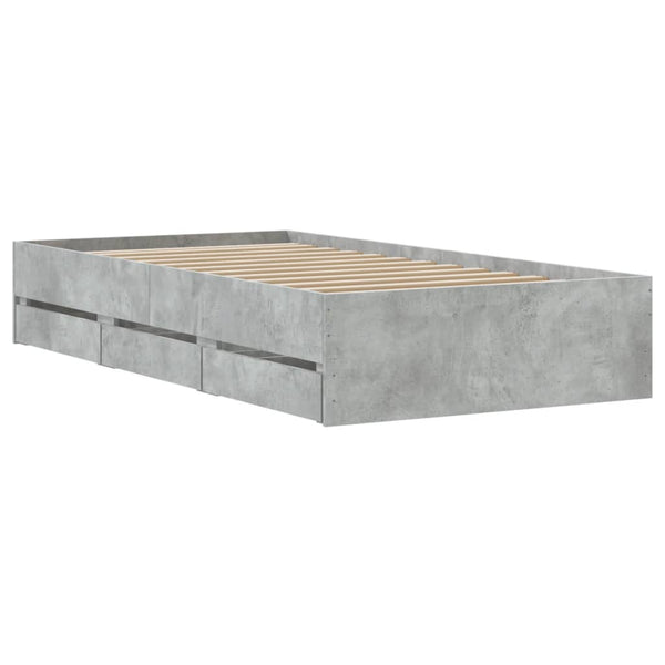 Bettgestell mit Schubladen 90x200 Betongrau