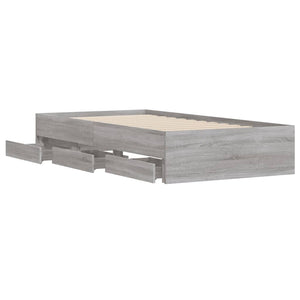 Bettgestell mit Schubladen 90x200 cm Grau