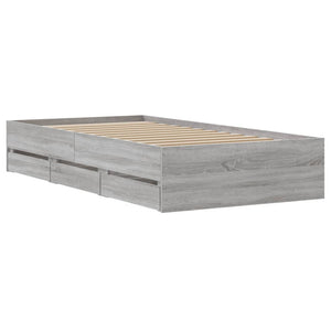 Bettgestell mit Schubladen 90x200 cm Grau