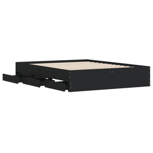 Bettgestell Schwarz 140x190 cm mit Schubladen