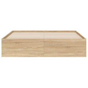 vidaXL Cadre de lit avec tiroirs Chêne Sonoma 140x190 cm Aggloméré