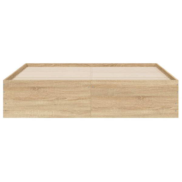 vidaXL Cadre de lit avec tiroirs Chêne Sonoma 140x190 cm Aggloméré