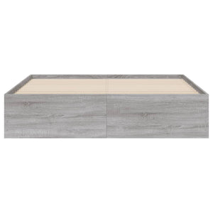 Bettgestell mit Schubladen 140x190 cm Grau