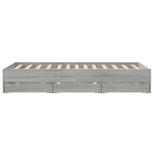 Bettgestell mit Schubladen 140x190 cm Grau