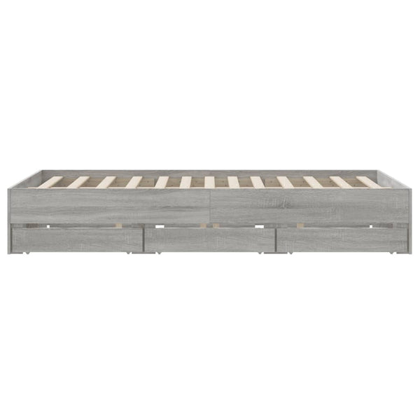 Bettgestell mit Schubladen 140x190 cm Grau