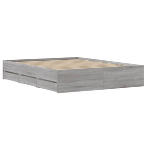 Bettgestell mit Schubladen 140x190 cm Grau