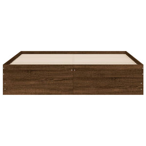 vidaXL Cadre de lit avec tiroirs aspect chêne marron 140x190 cm