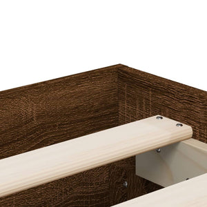 vidaXL Cadre de lit avec tiroirs aspect chêne marron 140x190 cm