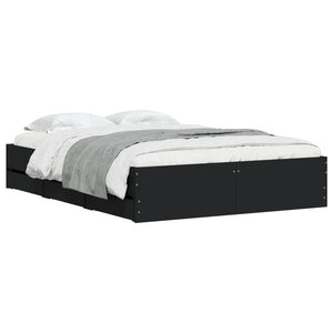 Bettgestell Schwarz 135x190 cm mit Schubladen