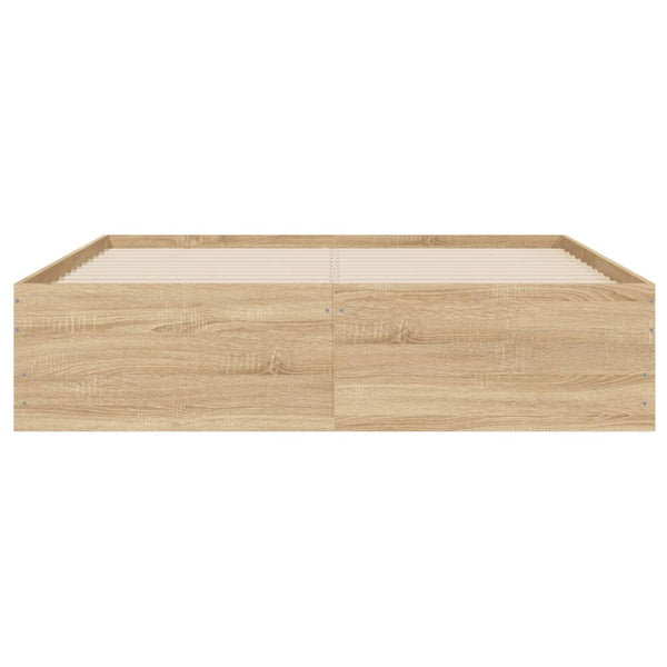 vidaXL Cadre de lit avec tiroirs Chêne Sonoma 135x190cm Bois d'ingénierie