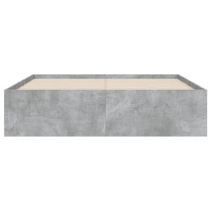 Bettgestell mit Schubladen 135x190 Betongrau