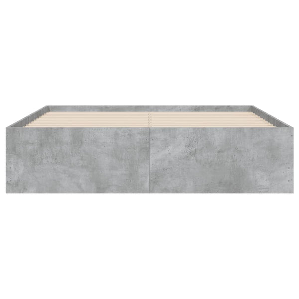 Bettgestell mit Schubladen 135x190 Betongrau