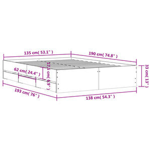 Bettgestell 135x190 cm mit Schubladen