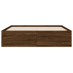 vidaXL Cadre de lit avec tiroirs aspect chêne marron 135x190 cm