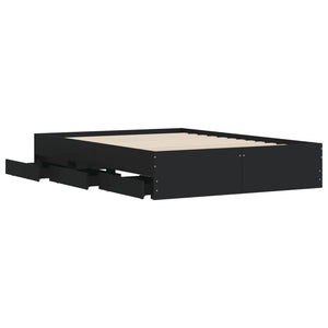 Bettgestell Schwarz 120x190 cm mit Schubladen