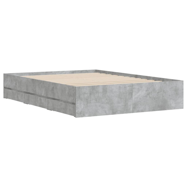 Bettgestell 120x190 cm mit Schubladen Betongrau