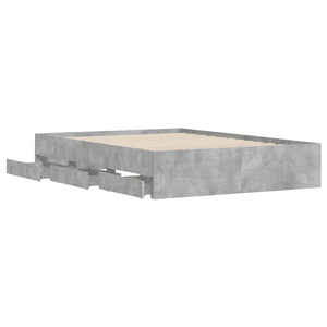 Bettgestell 120x190 cm mit Schubladen Betongrau