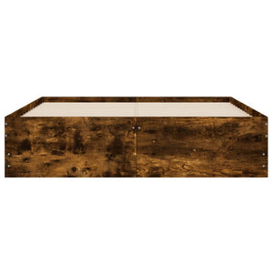 vidaXL Cadre de lit avec tiroirs chêne fumé 120x190 cm Aggloméré