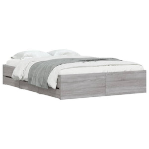 Bettgestell mit Schubladen 120x190 cm Grau