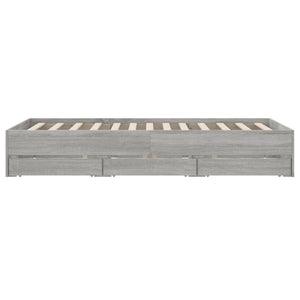 Bettgestell mit Schubladen 120x190 cm Grau