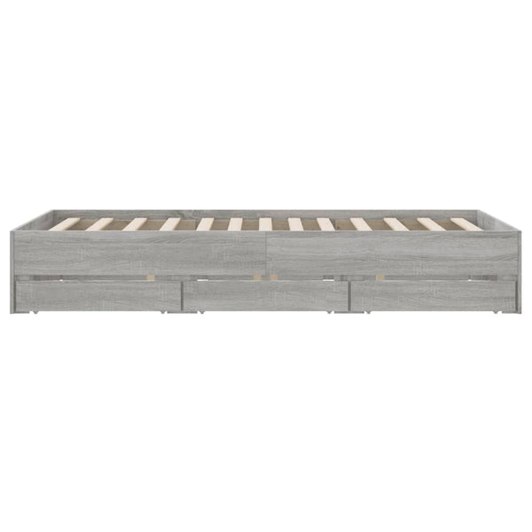 Bettgestell mit Schubladen 120x190 cm Grau