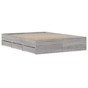 Bettgestell mit Schubladen 120x190 cm Grau