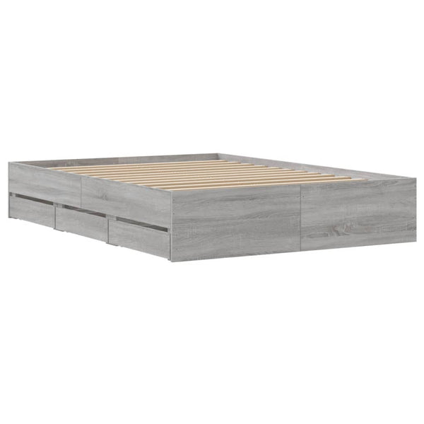 Bettgestell mit Schubladen 120x190 cm Grau