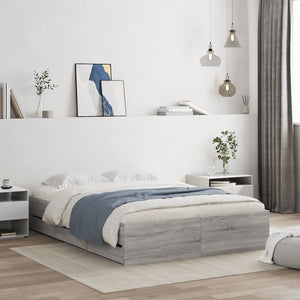 Bettgestell mit Schubladen 120x190 cm Grau