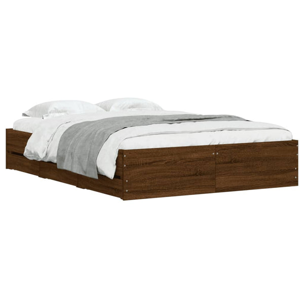 Bettgestell 120x190 cm mit Schubladen Eichen-Optik