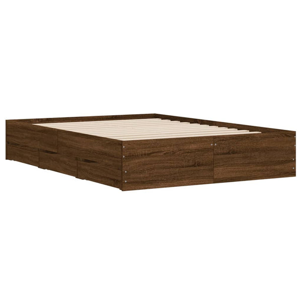 Bettgestell 120x190 cm mit Schubladen Eichen-Optik